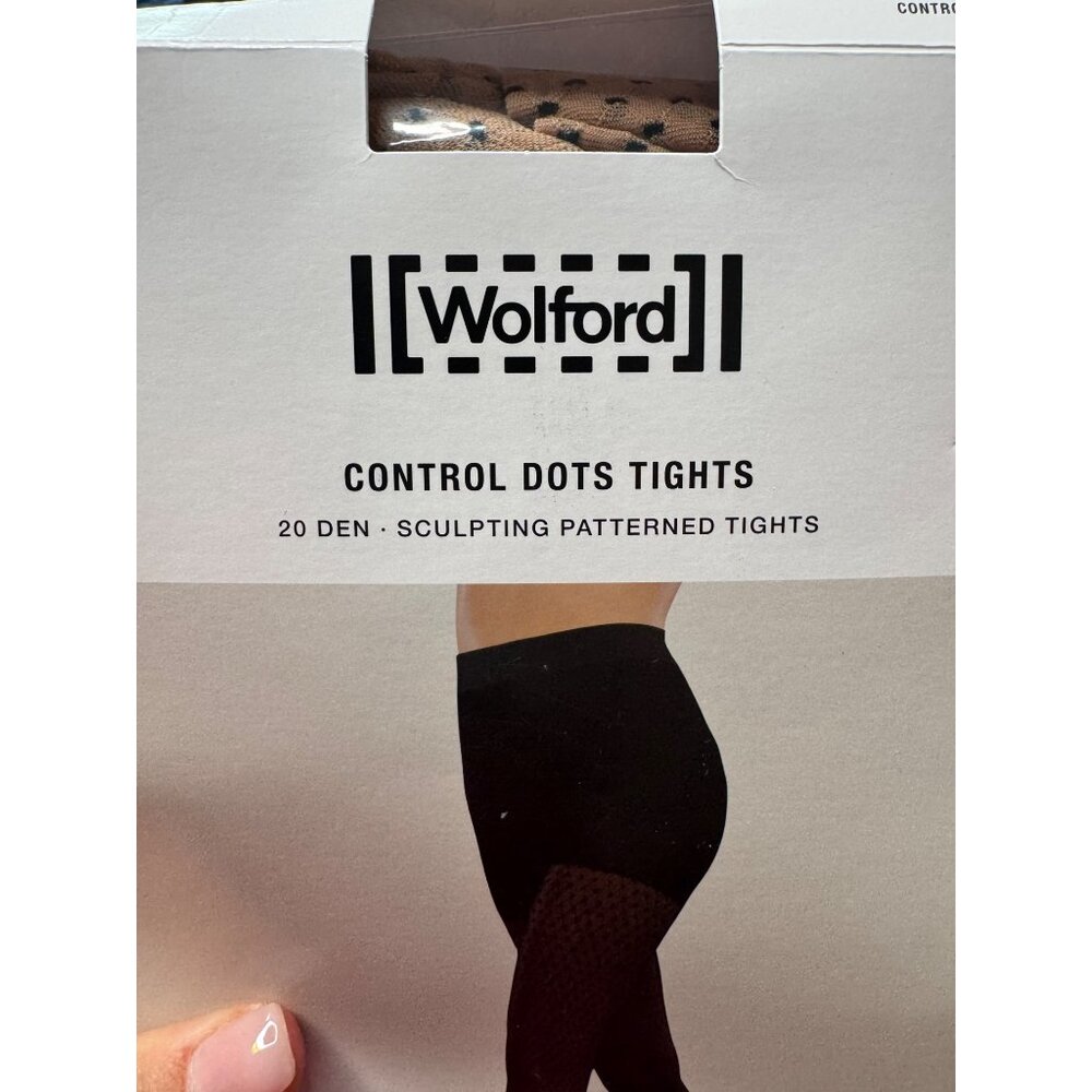Wolford Size Medium Control Dots Tights 20 Den Sculpting Patterned Tights NWT $8 - Picture 8 of 9